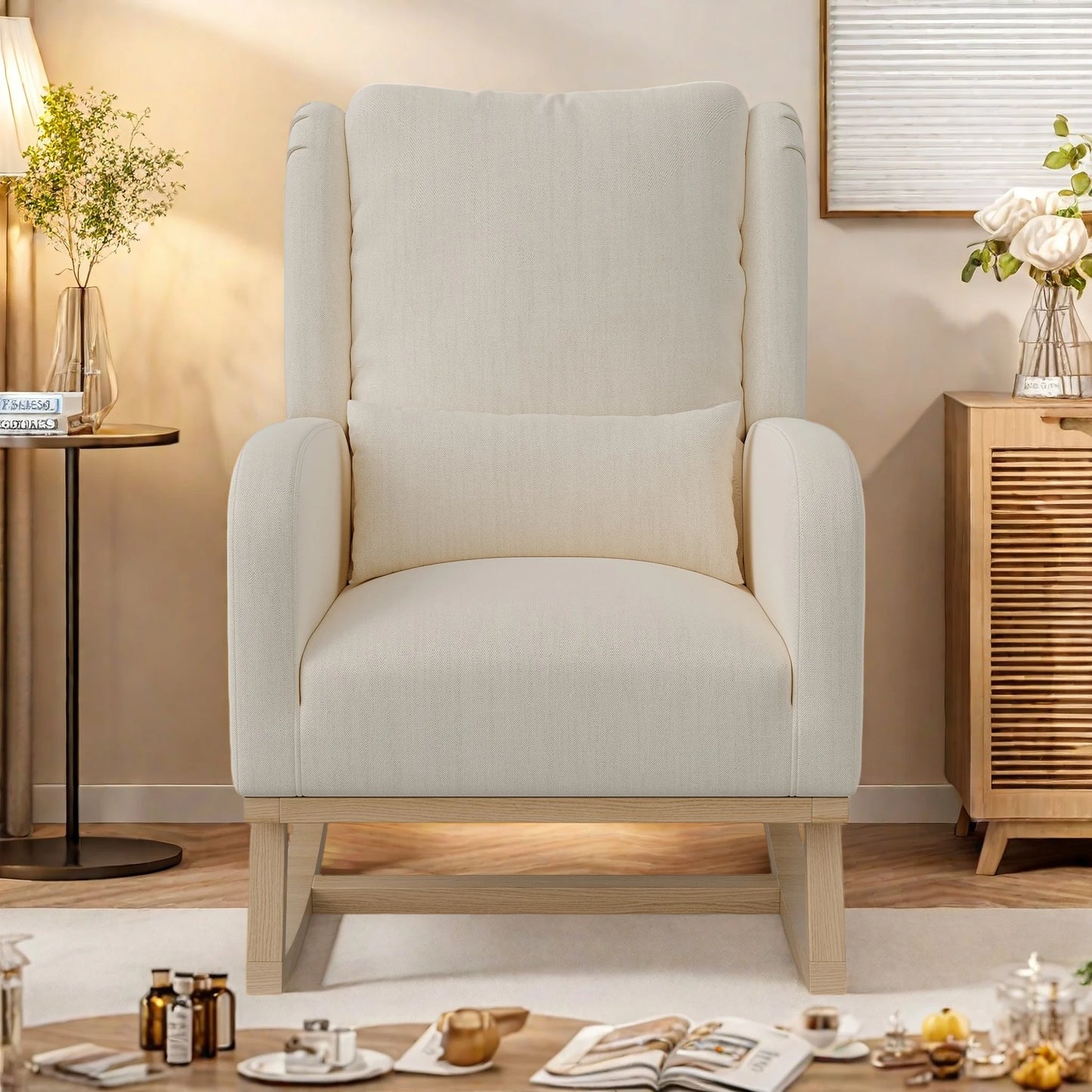 Loungestoel - Katoen/linnen - Beige