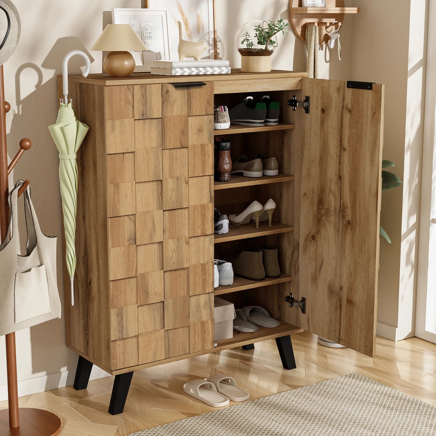Houtlook Sideboard - 5 Compartimenten - Regelbare Planken