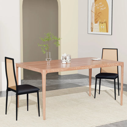 Eetkamerstoelen - Set van 2 - Zwart & Natuurlijk Hout