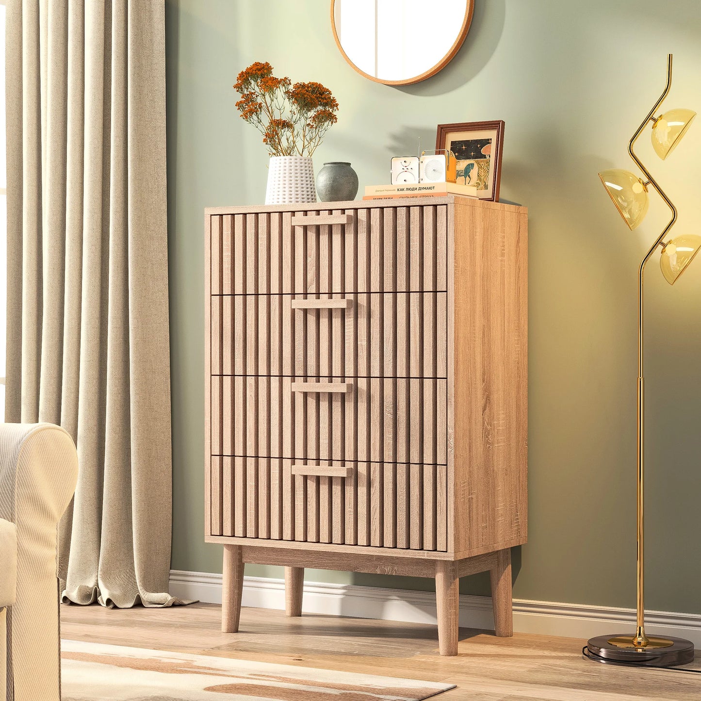 Dressoir - 4 Lades - Natuurlijk hout