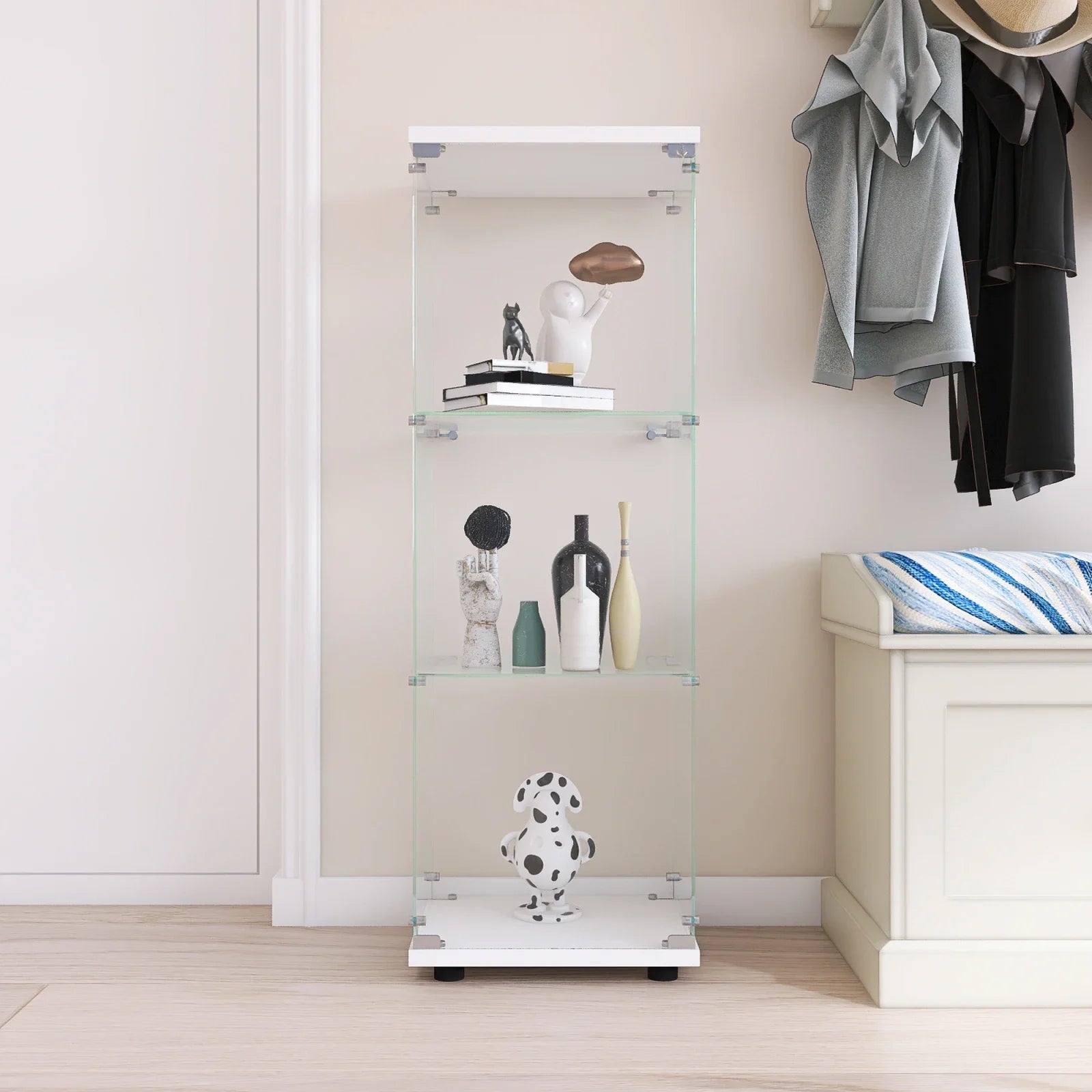 Glazen Displaykast - 3 Etages - 1 Deur - 49,3x16,7x14,3cm