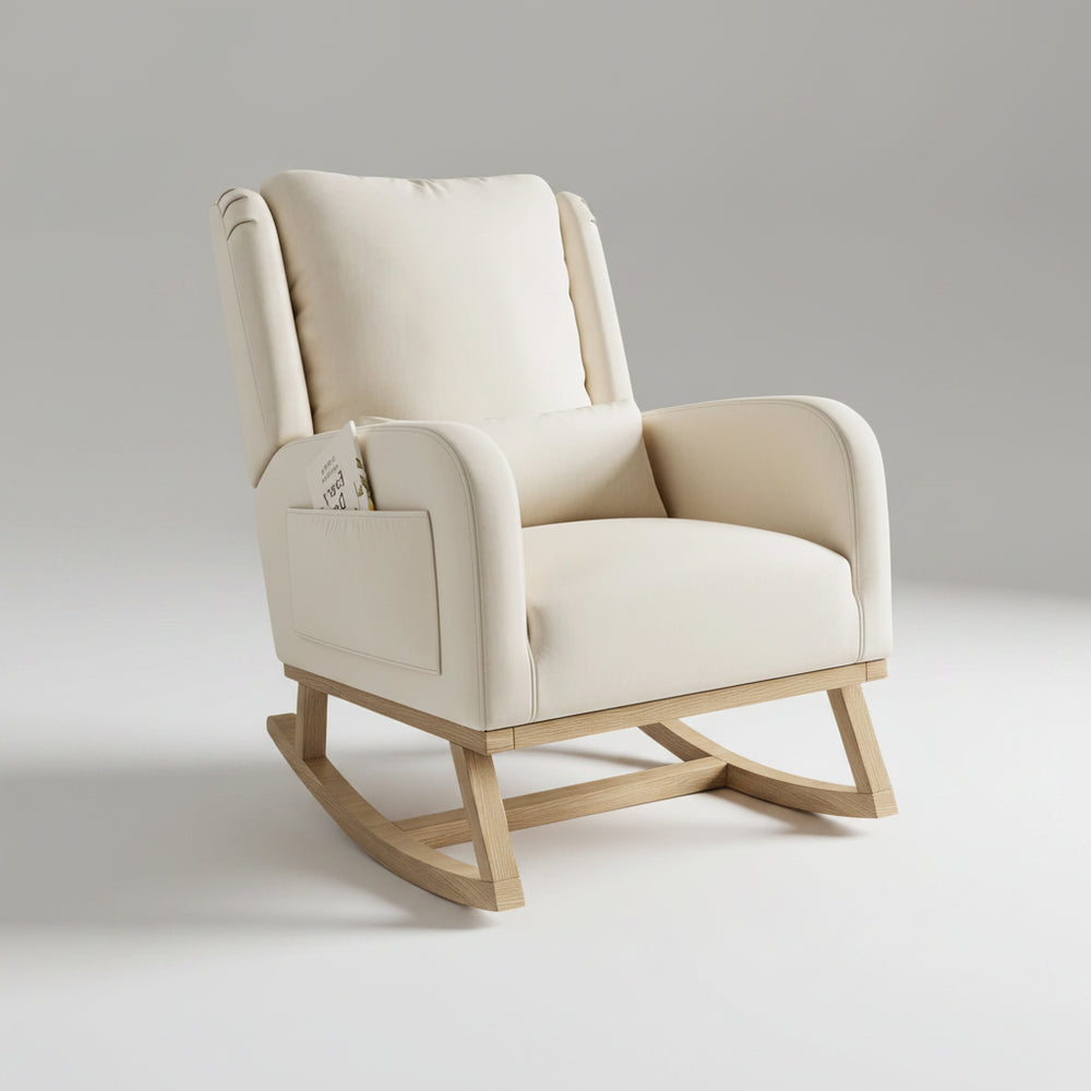 Kunstleer Loungestoel - Beige - 53x10x60cm