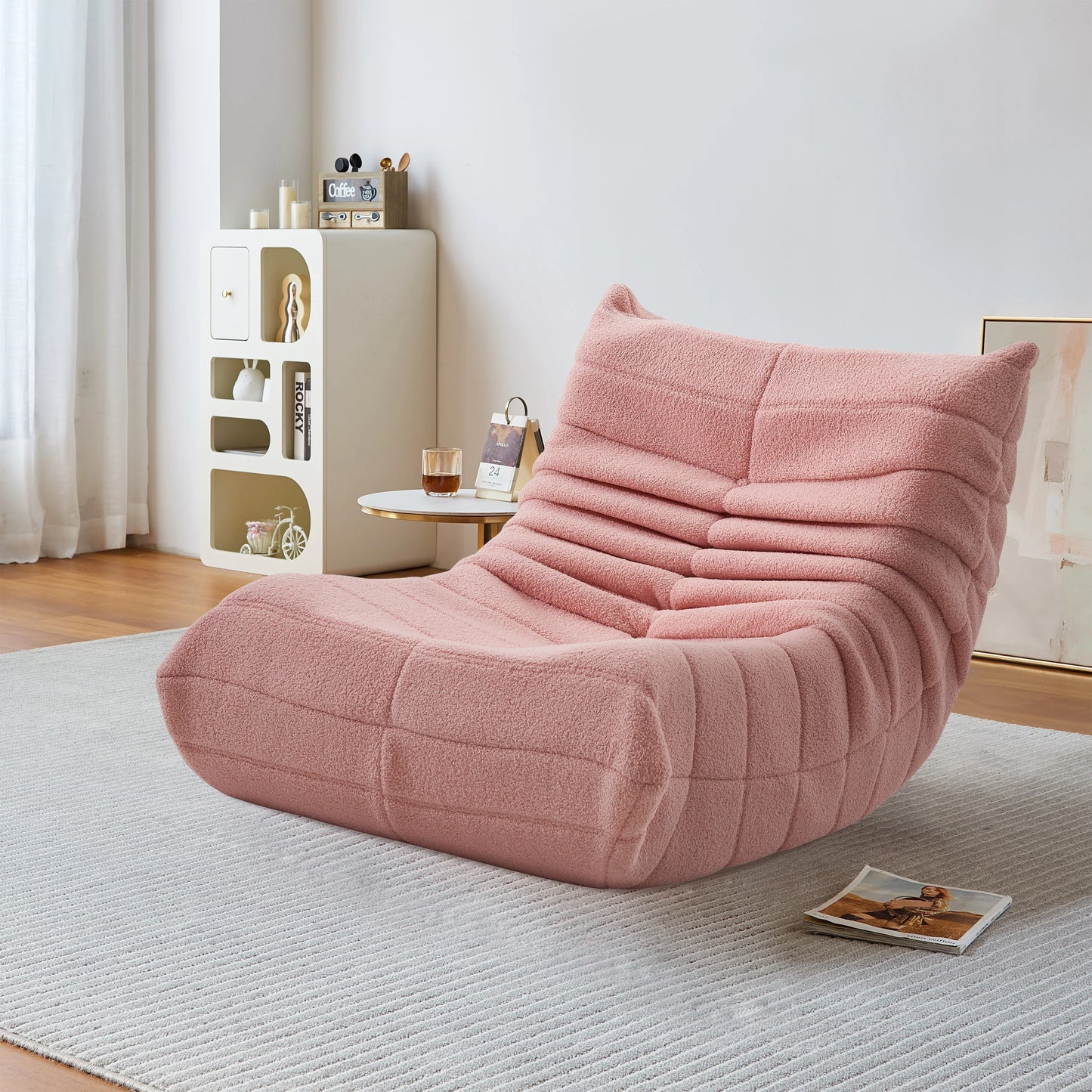 Kunstleren Slaapstoel - 86x65x75cm, Beige + Groen + Rood