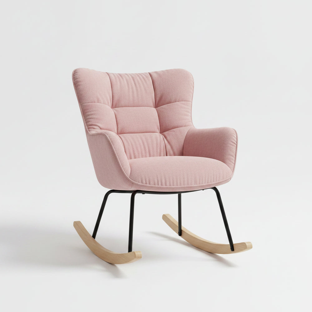 Kunstleren Schommelstoel - Pink - 68x75x92cm