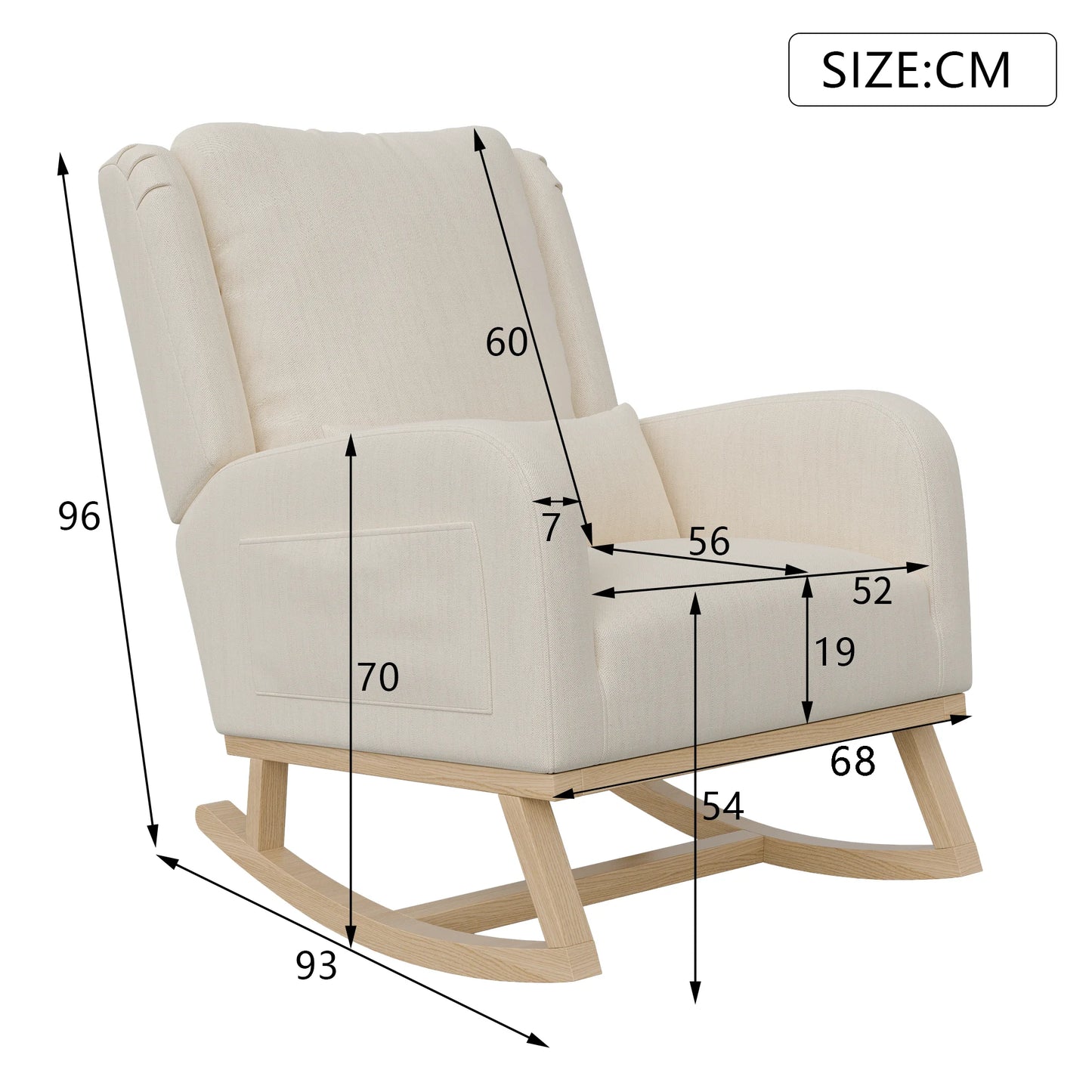 Loungestoel - Katoen/linnen - Beige