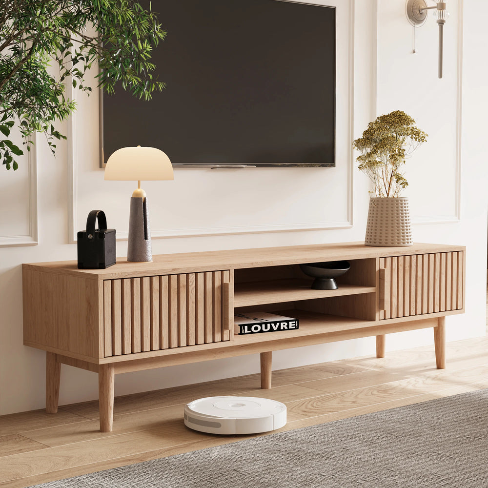 Houten Woonkamer TV-stand - 150x140x48cm, met Opbergruimte