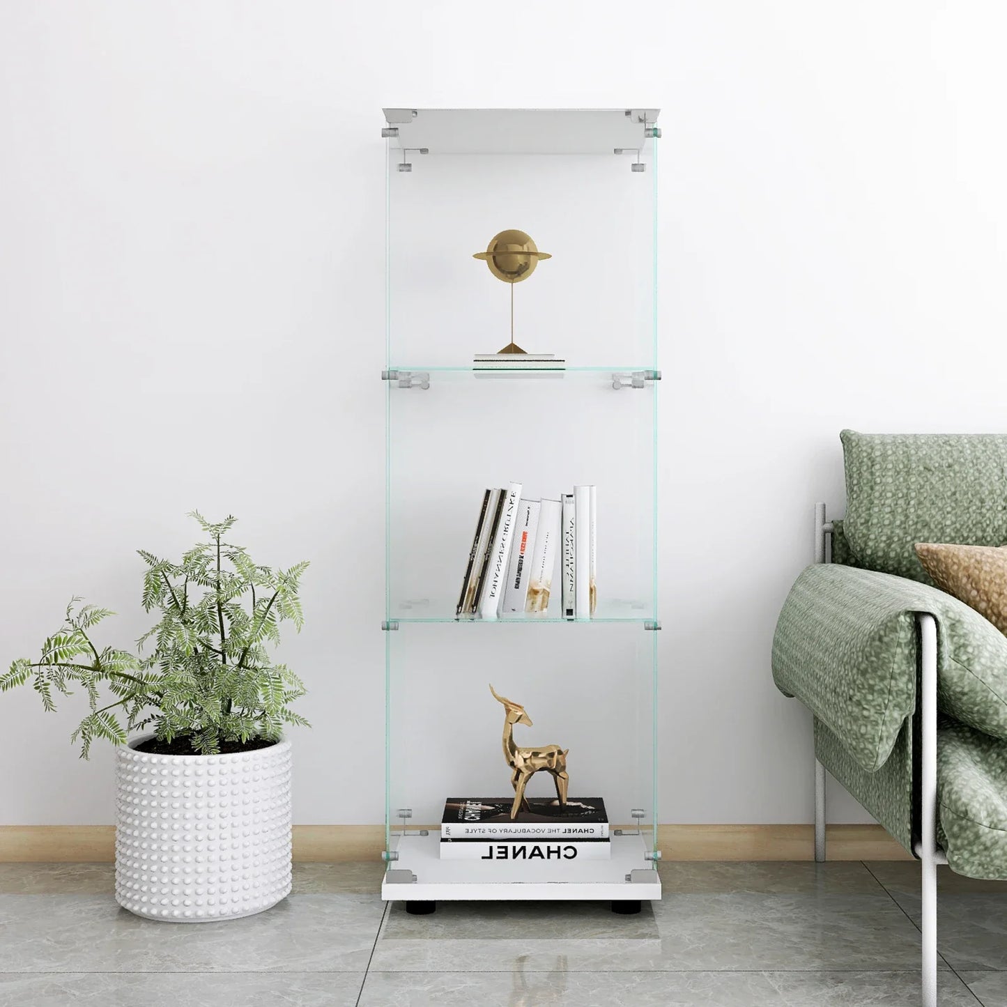 Glazen Displaykast - 3 Etages - 1 Deur - 49,3x16,7x14,3cm