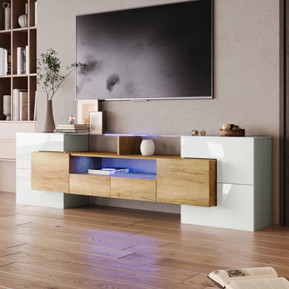 Witte TV-meubel - 200 cm - LED-verlichting