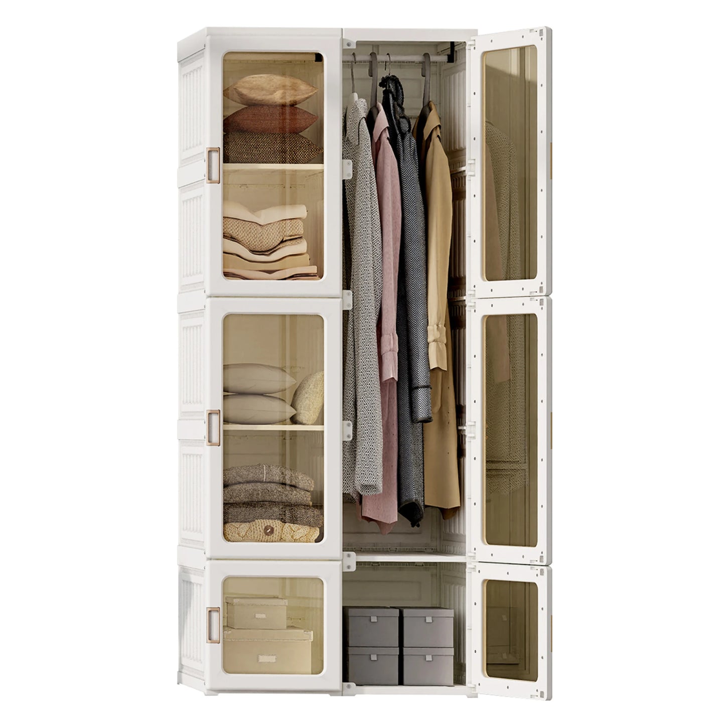 Opvouwbare Kledingkast - Wit - 69x50x170cm