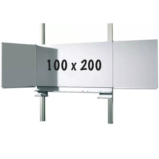 Whiteboard Deluxe Charmaine - Magnetisch - In hoogte verstelbaar - Vijfzijdig bord - Schoolbord - Eenvoudige montage - Emaille staal - Groen - 100x200cm Whiteboards