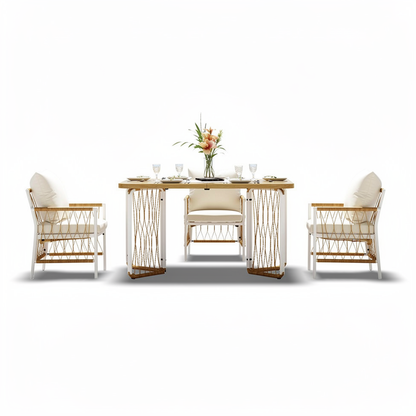 6-persoons Tuinset - Met kussens & tafel - Wit